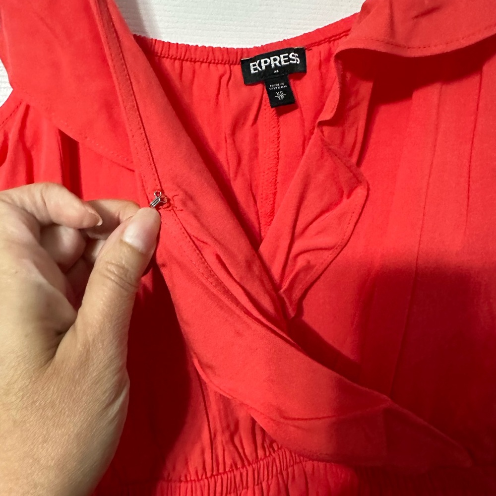 Express Ruffled Faux Wrap Sundress - Picture 4 of 12